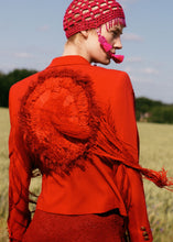 Lade das Bild in den Galerie-Viewer, EMBROIDERED FRINGE BLAZER // RED