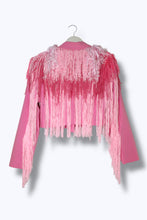 Lade das Bild in den Galerie-Viewer, CROPPED FRINGE BLAZER // PINK