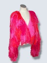 Lade das Bild in den Galerie-Viewer, FRINGE JACKET // CROPPED Pink-neon red