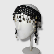 Lade das Bild in den Galerie-Viewer, CROCHET HEADPIECE - black/silver metal beads
