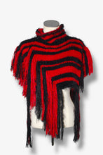 Lade das Bild in den Galerie-Viewer, KNITTED COLLAR - SHOULDERPIECE // black & red stripes