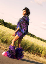 Lade das Bild in den Galerie-Viewer, FRINGE COAT short // ELECTRIC BLUE / PURPLE