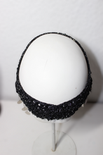 Lade das Bild in den Galerie-Viewer, CROCHET HEADPIECE  - black/silver metal beads
