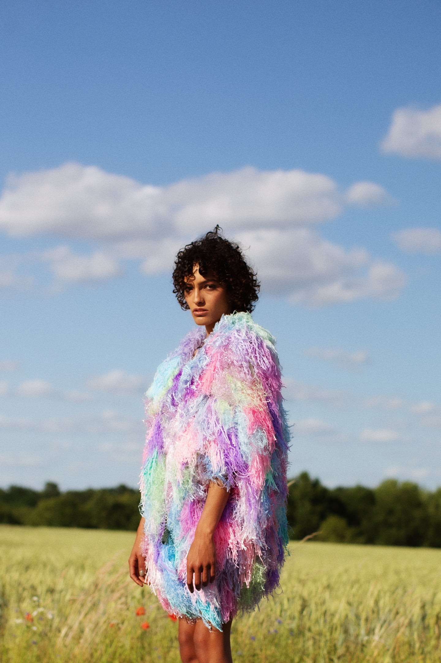 FRINGE COAT // Bubblegum
