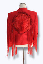 Lade das Bild in den Galerie-Viewer, EMBROIDERED FRINGE BLAZER // RED

