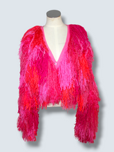 Lade das Bild in den Galerie-Viewer, FRINGE JACKET // CROPPED Pink-neon red
