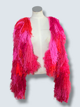 Lade das Bild in den Galerie-Viewer, FRINGE JACKET // CROPPED Pink-neon red
