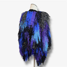 Lade das Bild in den Galerie-Viewer, FRINGE COAT short // ELECTRIC BLUE / PURPLE
