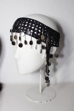 Lade das Bild in den Galerie-Viewer, CROCHET HEADPIECE  - black/silver metal beads
