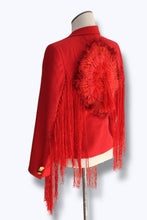 Lade das Bild in den Galerie-Viewer, EMBROIDERED FRINGE BLAZER // RED

