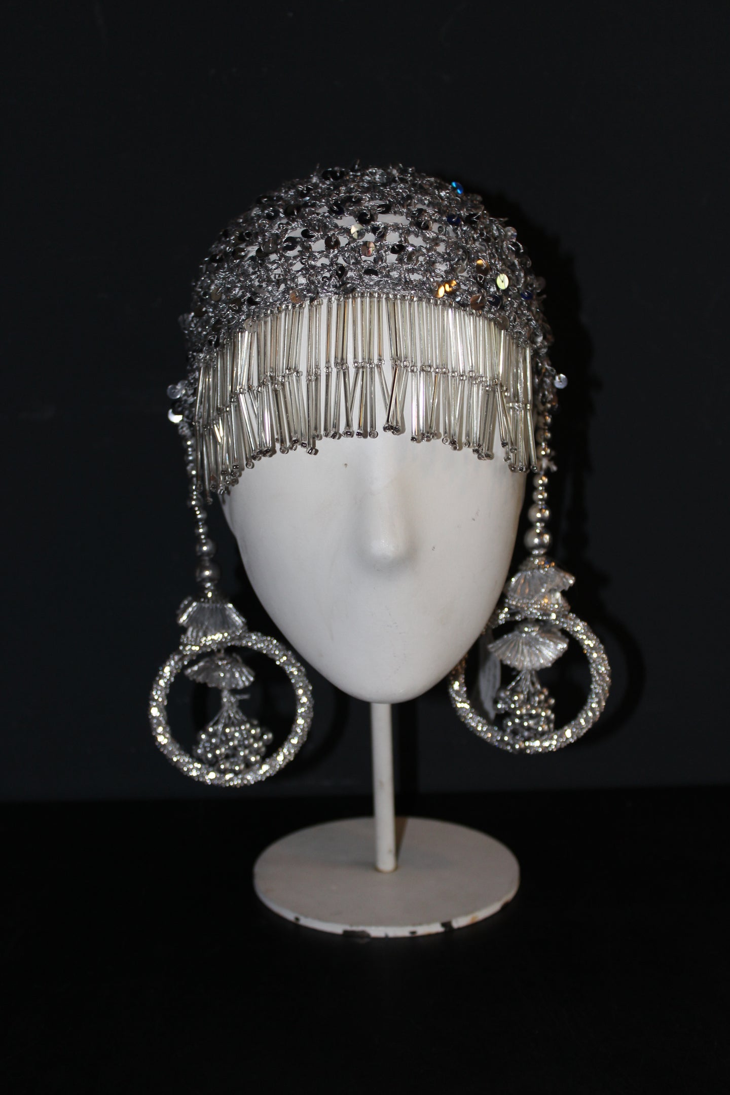 CROCHET HEADPIECE // silver
