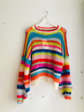 Lade das Bild in den Galerie-Viewer, CROPPED MOHAIR SWEATER  - Rainbow stripes * SOLD
