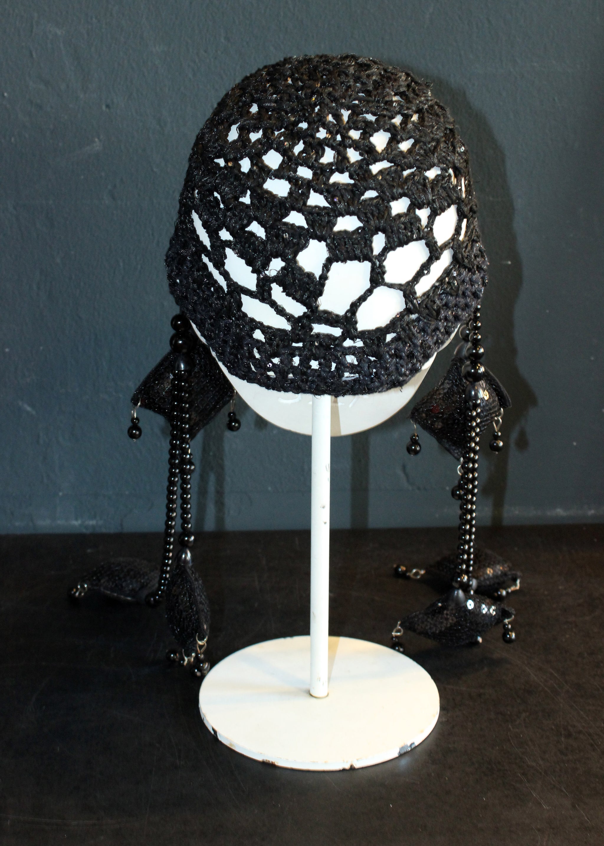 BLACK CROCHET HEADPIECE – Lena Voutta